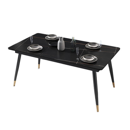 Glam 1/2/3/5/7 Pieces Dining Set Sintered Stone Dining Table Set for Home Use Clearhalo 'Dining Room Sets' 'Dining Tables & Seating' 'dining_room_set' 'furn' 'furn_dining_room_set' 'Furniture' 'furniture_dining_room_set' 'Kitchen & Dining Furniture' 'kitchen&dining_furn' 'kitchen' 4439097