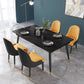 Glam 1/2/3/5/7 Pieces Dining Set Sintered Stone Dining Table Set for Home Use 5 Pieces: Black Table, 4 Chairs Clearhalo 'Dining Room Sets' 'Dining Tables & Seating' 'dining_room_set' 'furn' 'furn_dining_room_set' 'Furniture' 'furniture_dining_room_set' 'Kitchen & Dining Furniture' 'kitchen&dining_furn' 'kitchen' 4439101
