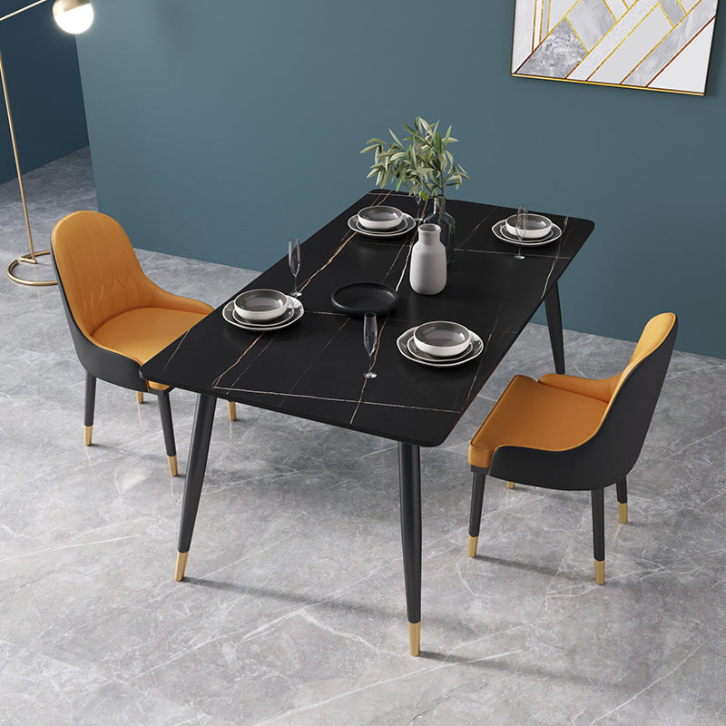 Glam 1/2/3/5/7 Pieces Dining Set Sintered Stone Dining Table Set for Home Use 3 Pieces: Table, 2 Chairs Clearhalo 'Dining Room Sets' 'Dining Tables & Seating' 'dining_room_set' 'furn' 'furn_dining_room_set' 'Furniture' 'furniture_dining_room_set' 'Kitchen & Dining Furniture' 'kitchen&dining_furn' 'kitchen' 4439102