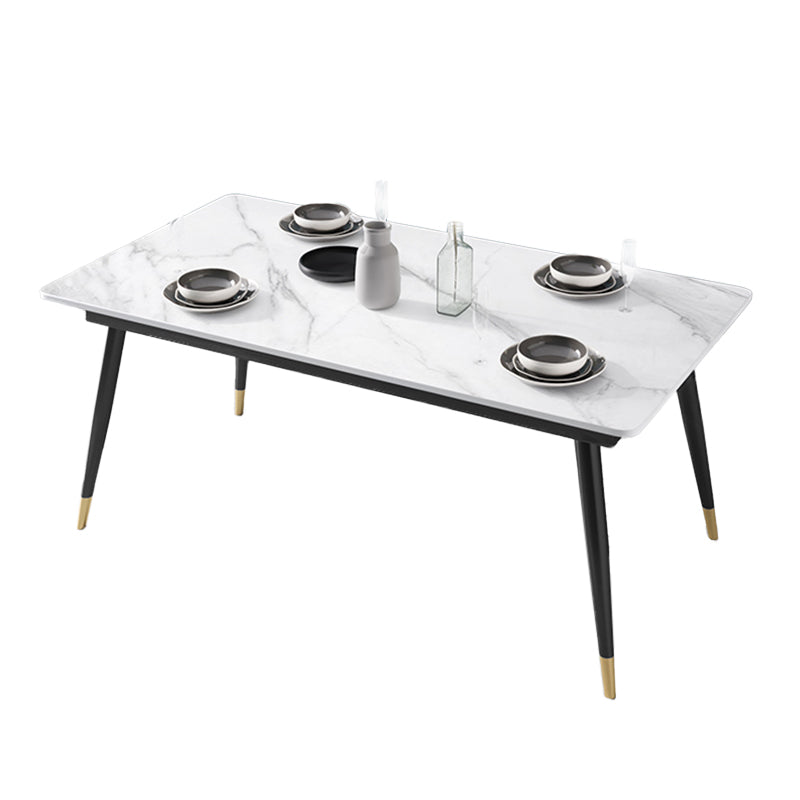Glam 1/2/3/5/7 Pieces Dining Set Sintered Stone Dining Table Set for Home Use Clearhalo 'Dining Room Sets' 'Dining Tables & Seating' 'dining_room_set' 'furn' 'furn_dining_room_set' 'Furniture' 'furniture_dining_room_set' 'Kitchen & Dining Furniture' 'kitchen&dining_furn' 'kitchen' 4439103