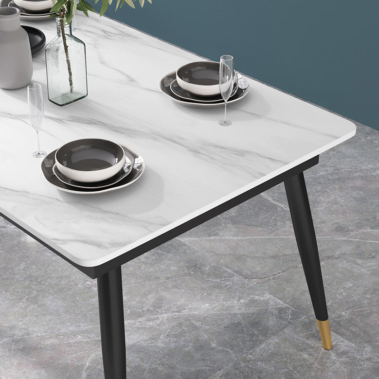 Glam 1/2/3/5/7 Pieces Dining Set Sintered Stone Dining Table Set for Home Use Clearhalo 'Dining Room Sets' 'Dining Tables & Seating' 'dining_room_set' 'furn' 'furn_dining_room_set' 'Furniture' 'furniture_dining_room_set' 'Kitchen & Dining Furniture' 'kitchen&dining_furn' 'kitchen' 4439105