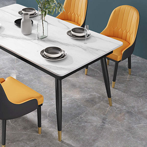 Glam 1/2/3/5/7 Pieces Dining Set Sintered Stone Dining Table Set for Home Use Clearhalo 'Dining Room Sets' 'Dining Tables & Seating' 'dining_room_set' 'furn' 'furn_dining_room_set' 'Furniture' 'furniture_dining_room_set' 'Kitchen & Dining Furniture' 'kitchen&dining_furn' 'kitchen' 4439106