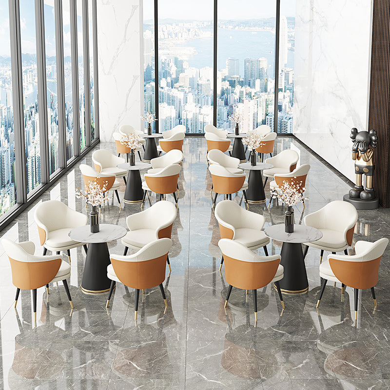 Modern 1/2/3/4/5 Pieces Dining Set Round White Dining Table Set for Home Use Clearhalo 'Dining Room Sets' 'Dining Tables & Seating' 'dining_room_set' 'furn' 'furn_dining_room_set' 'Furniture' 'furniture_dining_room_set' 'Kitchen & Dining Furniture' 'kitchen&dining_furn' 'kitchen' 4439121