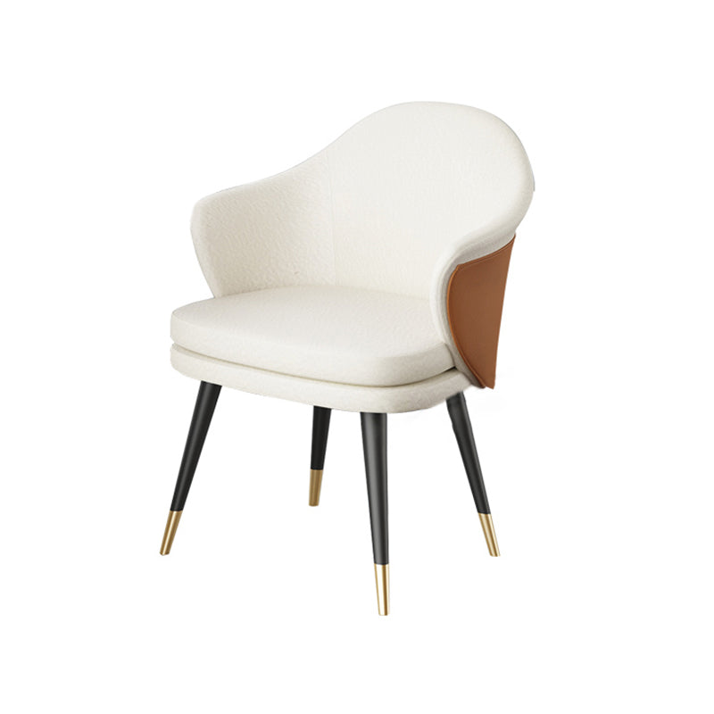 Modern 1/2/3/4/5 Pieces Dining Set Round White Dining Table Set for Home Use 1 Orange Chair Clearhalo 'Dining Room Sets' 'Dining Tables & Seating' 'dining_room_set' 'furn' 'furn_dining_room_set' 'Furniture' 'furniture_dining_room_set' 'Kitchen & Dining Furniture' 'kitchen&dining_furn' 'kitchen' 4439128