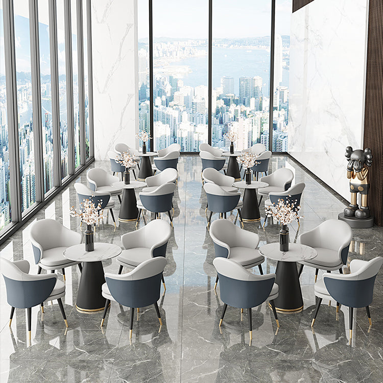 Modern 1/2/3/4/5 Pieces Dining Set Round White Dining Table Set for Home Use Clearhalo 'Dining Room Sets' 'Dining Tables & Seating' 'dining_room_set' 'furn' 'furn_dining_room_set' 'Furniture' 'furniture_dining_room_set' 'Kitchen & Dining Furniture' 'kitchen&dining_furn' 'kitchen' 4439139