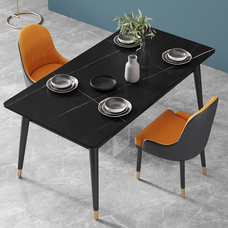 1/3/5/7 Pcs Metal Modern Dining Set with Rectangle Table Dinette Set 3 Pieces: Black Table, 2 Chairs Clearhalo 'Dining Room Sets' 'Dining Tables & Seating' 'dining_room_set' 'Furniture' 'furniture_dining_room_set' 'Kitchen & Dining Furniture' 'kitchen&dining_furn' 'kitchen' 4439145