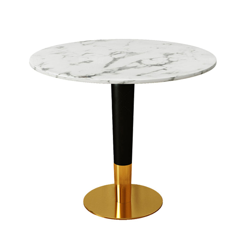 1/2/4/5 Pcs Metal Glam Style Dining Set with Round Table Dinette Set White 31"L x 31"W Clearhalo 'Dining Room Sets' 'Dining Tables & Seating' 'dining_room_set' 'furn' 'furn_dining_room_set' 'Furniture' 'furniture_dining_room_set' 'Kitchen & Dining Furniture' 'kitchen&dining_furn' 'kitchen' 4439166