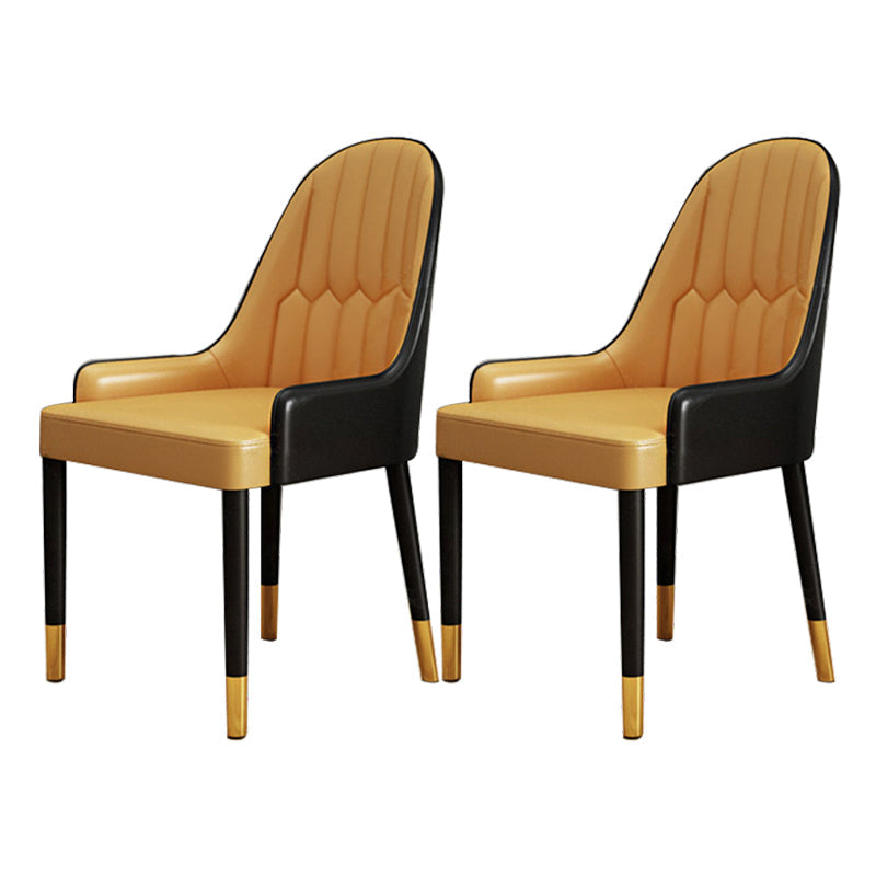 1/2/4/5 Pcs Metal Glam Style Dining Set with Round Table Dinette Set 2 Orange-Black Chairs Clearhalo 'Dining Room Sets' 'Dining Tables & Seating' 'dining_room_set' 'furn' 'furn_dining_room_set' 'Furniture' 'furniture_dining_room_set' 'Kitchen & Dining Furniture' 'kitchen&dining_furn' 'kitchen' 4439171