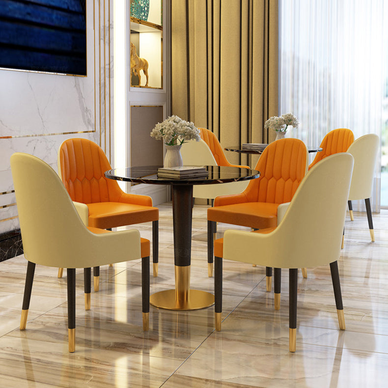 1/2/4/5 Pcs Metal Glam Style Dining Set with Round Table Dinette Set Clearhalo 'Dining Room Sets' 'Dining Tables & Seating' 'dining_room_set' 'furn' 'furn_dining_room_set' 'Furniture' 'furniture_dining_room_set' 'Kitchen & Dining Furniture' 'kitchen&dining_furn' 'kitchen' 4439172