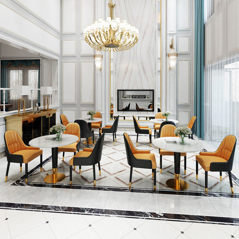 1/2/4/5 Pcs Metal Glam Style Dining Set with Round Table Dinette Set Clearhalo 'Dining Room Sets' 'Dining Tables & Seating' 'dining_room_set' 'furn' 'furn_dining_room_set' 'Furniture' 'furniture_dining_room_set' 'Kitchen & Dining Furniture' 'kitchen&dining_furn' 'kitchen' 4439178