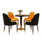 1/2/4/5 Pcs Metal Glam Style Dining Set with Round Table Dinette Set 5 Pieces: Black Table, 4 Orange-Black Chairs Clearhalo 'Dining Room Sets' 'Dining Tables & Seating' 'dining_room_set' 'furn' 'furn_dining_room_set' 'Furniture' 'furniture_dining_room_set' 'Kitchen & Dining Furniture' 'kitchen&dining_furn' 'kitchen' 4439181