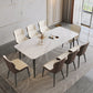 Modern 1/2/5/9 Pieces Rectangle Dining Set with Sintered Stone Table Dinette Set 9 Pieces: Table, 8 Chairs Clearhalo 'Dining Room Sets' 'Dining Tables & Seating' 'dining_room_set' 'furn' 'furn_dining_room_set' 'Furniture' 'furniture_dining_room_set' 'Kitchen & Dining Furniture' 'kitchen&dining_furn' 'kitchen' 4439186