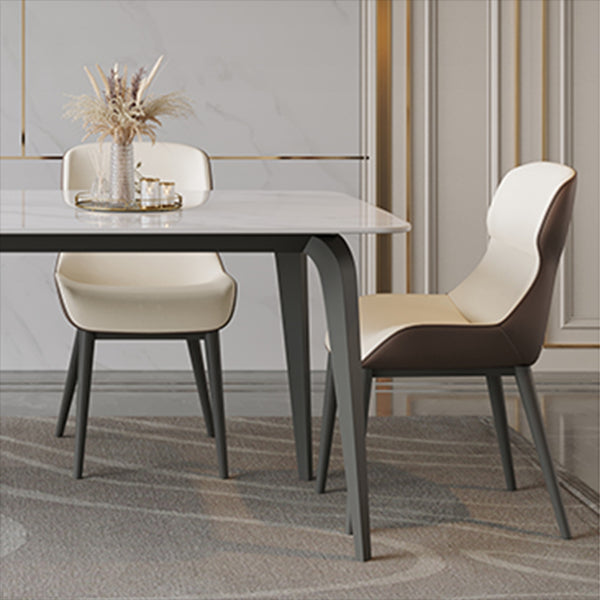Modern 1/2/5/9 Pieces Rectangle Dining Set with Sintered Stone Table Dinette Set Clearhalo 'Dining Room Sets' 'Dining Tables & Seating' 'dining_room_set' 'furn' 'furn_dining_room_set' 'Furniture' 'furniture_dining_room_set' 'Kitchen & Dining Furniture' 'kitchen&dining_furn' 'kitchen' 4439197