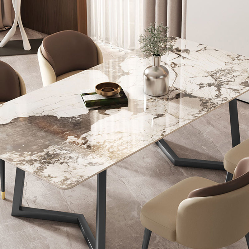 Modern 1/2/3/5/7 Pieces Dining Set Sintered Stone Dining Table Set with Leather Chairs Clearhalo 'Dining Room Sets' 'Dining Tables & Seating' 'dining_room_set' 'furn' 'furn_dining_room_set' 'Furniture' 'furniture_dining_room_set' 'Kitchen & Dining Furniture' 'kitchen&dining_furn' 'kitchen' 4439249