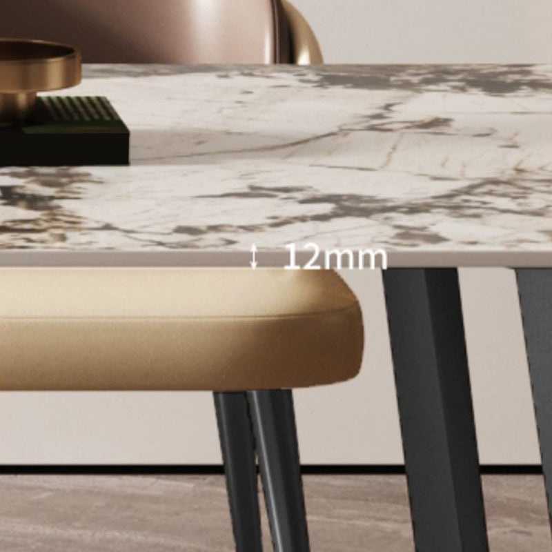 Modern 1/2/3/5/7 Pieces Dining Set Sintered Stone Dining Table Set with Leather Chairs Clearhalo 'Dining Room Sets' 'Dining Tables & Seating' 'dining_room_set' 'furn' 'furn_dining_room_set' 'Furniture' 'furniture_dining_room_set' 'Kitchen & Dining Furniture' 'kitchen&dining_furn' 'kitchen' 4439251