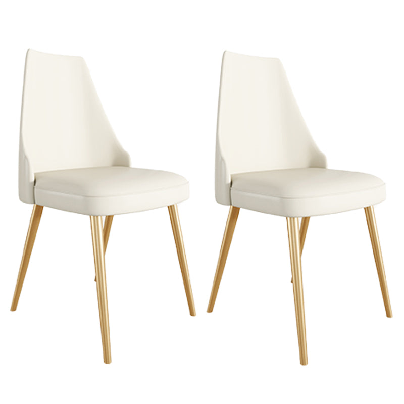 Glam 1/2/5/7 Pieces Dining Set Sintered Stone Dining Table Set with PU Leather Chairs 2 White Chairs Clearhalo 'Dining Room Sets' 'Dining Tables & Seating' 'dining_room_set' 'furn' 'furn_dining_room_set' 'Furniture' 'furniture_dining_room_set' 'Kitchen & Dining Furniture' 'kitchen&dining_furn' 'kitchen' 4439262