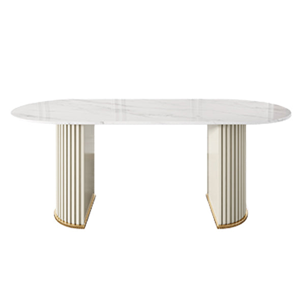 Glam 1/2/5/7 Pieces Dining Set Sintered Stone Dining Table Set with PU Leather Chairs White 71"L x 31"W Clearhalo 'Dining Room Sets' 'Dining Tables & Seating' 'dining_room_set' 'furn' 'furn_dining_room_set' 'Furniture' 'furniture_dining_room_set' 'Kitchen & Dining Furniture' 'kitchen&dining_furn' 'kitchen' 4439266