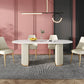 Glam 1/2/5/7 Pieces Dining Set Sintered Stone Dining Table Set with PU Leather Chairs Clearhalo 'Dining Room Sets' 'Dining Tables & Seating' 'dining_room_set' 'furn' 'furn_dining_room_set' 'Furniture' 'furniture_dining_room_set' 'Kitchen & Dining Furniture' 'kitchen&dining_furn' 'kitchen' 4439271
