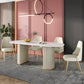 Glam 1/2/5/7 Pieces Dining Set Sintered Stone Dining Table Set with PU Leather Chairs Clearhalo 'Dining Room Sets' 'Dining Tables & Seating' 'dining_room_set' 'furn' 'furn_dining_room_set' 'Furniture' 'furniture_dining_room_set' 'Kitchen & Dining Furniture' 'kitchen&dining_furn' 'kitchen' 4439272