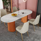 Glam 1/2/5/7 Pieces Dining Set Sintered Stone Dining Table Set with PU Leather Chairs Clearhalo 'Dining Room Sets' 'Dining Tables & Seating' 'dining_room_set' 'furn' 'furn_dining_room_set' 'Furniture' 'furniture_dining_room_set' 'Kitchen & Dining Furniture' 'kitchen&dining_furn' 'kitchen' 4439274