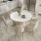 Nordic 1/2/5/7 Pieces Round Dinette Set with Sintered Stone Table and Chairs Furniture 7 Pieces: Table, 6 Chairs Clearhalo 'Dining Room Sets' 'Dining Tables & Seating' 'dining_room_set' 'furn' 'furn_dining_room_set' 'Furniture' 'furniture_dining_room_set' 'Kitchen & Dining Furniture' 'kitchen&dining_furn' 'kitchen' 4439282