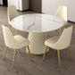 Nordic 1/2/5/7 Pieces Round Dinette Set with Sintered Stone Table and Chairs Furniture Clearhalo 'Dining Room Sets' 'Dining Tables & Seating' 'dining_room_set' 'furn' 'furn_dining_room_set' 'Furniture' 'furniture_dining_room_set' 'Kitchen & Dining Furniture' 'kitchen&dining_furn' 'kitchen' 4439284