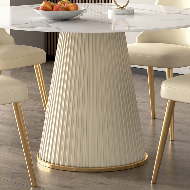 Nordic 1/2/5/7 Pieces Round Dinette Set with Sintered Stone Table and Chairs Furniture Clearhalo 'Dining Room Sets' 'Dining Tables & Seating' 'dining_room_set' 'furn' 'furn_dining_room_set' 'Furniture' 'furniture_dining_room_set' 'Kitchen & Dining Furniture' 'kitchen&dining_furn' 'kitchen' 4439286