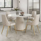 Nordic 1/2/5/7 Pieces Round Dinette Set with Sintered Stone Table and Chairs Furniture Clearhalo 'Dining Room Sets' 'Dining Tables & Seating' 'dining_room_set' 'furn' 'furn_dining_room_set' 'Furniture' 'furniture_dining_room_set' 'Kitchen & Dining Furniture' 'kitchen&dining_furn' 'kitchen' 4439287