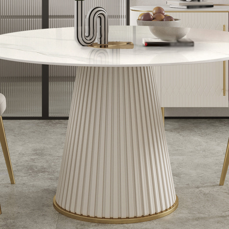 Nordic 1/2/5/7 Pieces Round Dinette Set with Sintered Stone Table and Chairs Furniture Clearhalo 'Dining Room Sets' 'Dining Tables & Seating' 'dining_room_set' 'furn' 'furn_dining_room_set' 'Furniture' 'furniture_dining_room_set' 'Kitchen & Dining Furniture' 'kitchen&dining_furn' 'kitchen' 4439291