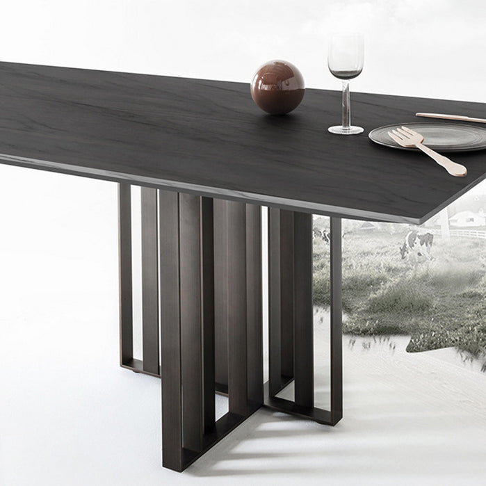 Industrial Style Furniture Double Pedestal Pine Solid Wood Dining Site Table Clearhalo ' dining_table' 'Dining Tables & Seating' 'Dining Tables' 'furn' 'furn_dining_table' 'Furniture' 'furniture_dining_table' 'Kitchen & Dining Furniture' 'kitchen&dining_furn' 'kitchen' 'kitchen_dining_table' 4439303