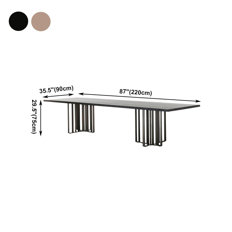 Industrial Style Furniture Double Pedestal Pine Solid Wood Dining Site Table Clearhalo ' dining_table' 'Dining Tables & Seating' 'Dining Tables' 'furn' 'furn_dining_table' 'Furniture' 'furniture_dining_table' 'Kitchen & Dining Furniture' 'kitchen&dining_furn' 'kitchen' 'kitchen_dining_table' 4439307