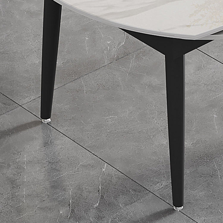 Contemporary Sintered Stone Dining Table Round Dining Table with 4 Legs Clearhalo ' dining_table' 'Dining Tables & Seating' 'Dining Tables' 'furn' 'furn_dining_table' 'Furniture' 'furniture_dining_table' 'Kitchen & Dining Furniture' 'kitchen&dining_furn' 'kitchen' 'kitchen_dining_table' 4439356