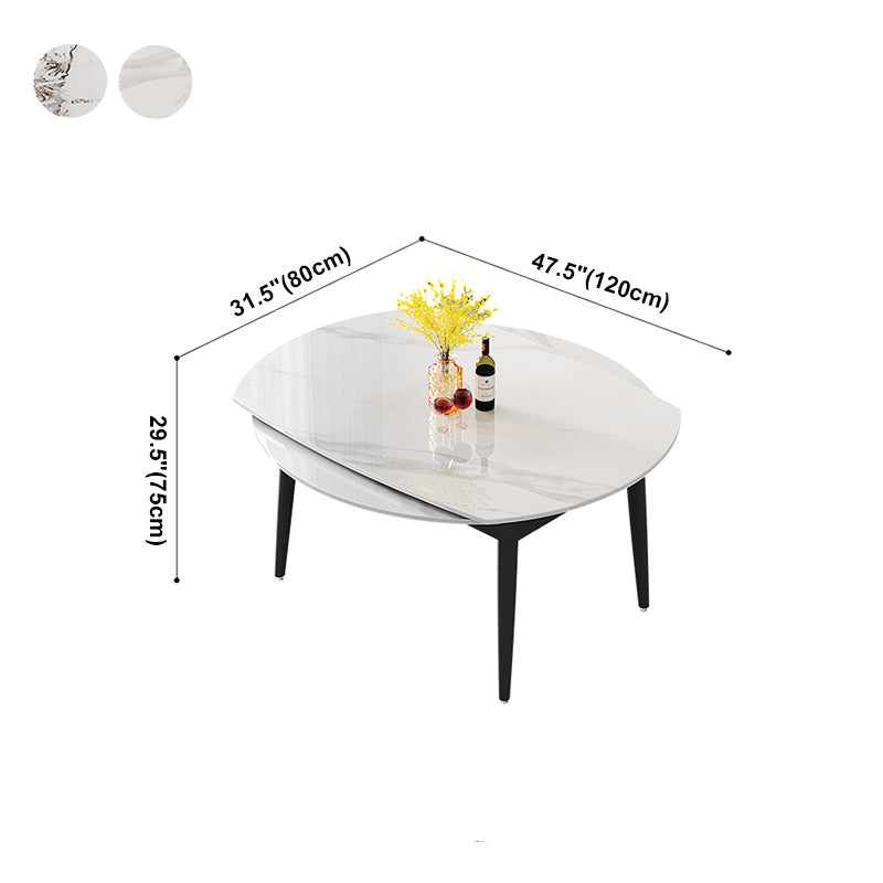 Contemporary Sintered Stone Dining Table Round Dining Table with 4 Legs Clearhalo ' dining_table' 'Dining Tables & Seating' 'Dining Tables' 'furn' 'furn_dining_table' 'Furniture' 'furniture_dining_table' 'Kitchen & Dining Furniture' 'kitchen&dining_furn' 'kitchen' 'kitchen_dining_table' 4439361