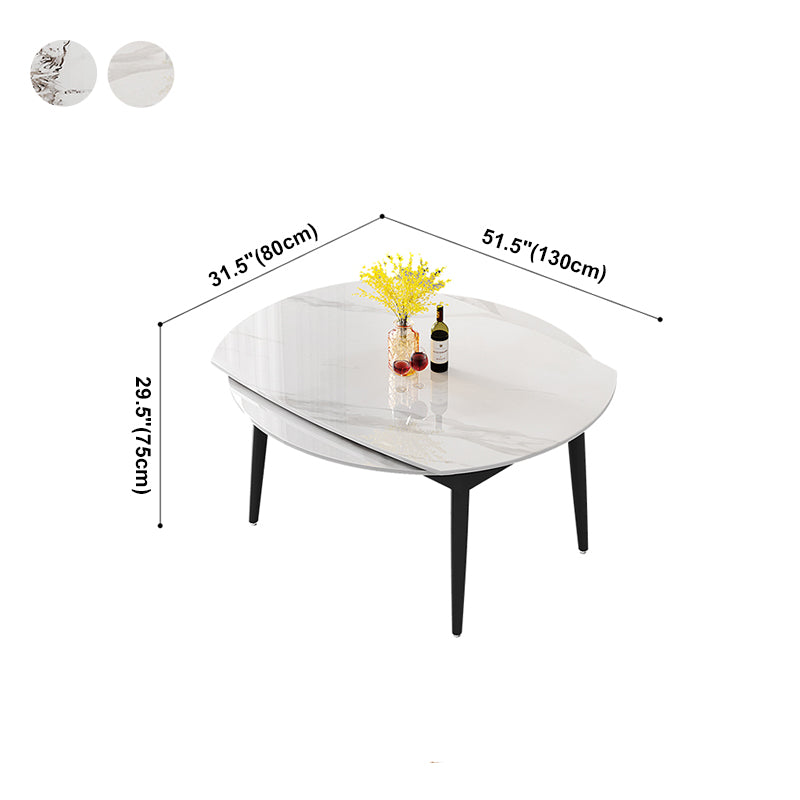 Contemporary Sintered Stone Dining Table Round Dining Table with 4 Legs Clearhalo ' dining_table' 'Dining Tables & Seating' 'Dining Tables' 'furn' 'furn_dining_table' 'Furniture' 'furniture_dining_table' 'Kitchen & Dining Furniture' 'kitchen&dining_furn' 'kitchen' 'kitchen_dining_table' 4439362