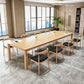 Rectangle Modern Table Solid Wood Fixed Dining Table with 4 Legs 86.6"L x 39.4"W x 29.5"H Without Chairs Clearhalo ' dining_table' 'Dining Tables & Seating' 'Dining Tables' 'furn' 'furn_dining_table' 'Furniture' 'furniture_dining_table' 'Kitchen & Dining Furniture' 'kitchen&dining_furn' 'kitchen' 'kitchen_dining_table' 4439367