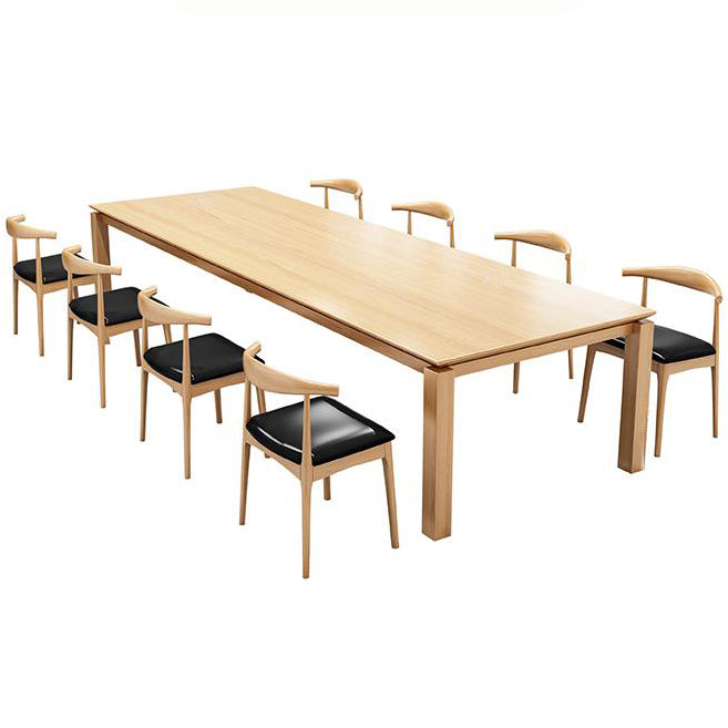 Rectangle Modern Table Solid Wood Fixed Dining Table with 4 Legs Clearhalo ' dining_table' 'Dining Tables & Seating' 'Dining Tables' 'furn' 'furn_dining_table' 'Furniture' 'furniture_dining_table' 'Kitchen & Dining Furniture' 'kitchen&dining_furn' 'kitchen' 'kitchen_dining_table' 4439373