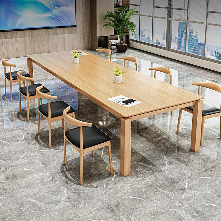 Rectangle Modern Table Solid Wood Fixed Dining Table with 4 Legs Clearhalo ' dining_table' 'Dining Tables & Seating' 'Dining Tables' 'furn' 'furn_dining_table' 'Furniture' 'furniture_dining_table' 'Kitchen & Dining Furniture' 'kitchen&dining_furn' 'kitchen' 'kitchen_dining_table' 4439375