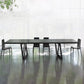 Industrial Pine Wood Table for Restaurant Rectangle Dining Table with Double Pedestal Base Black 78.7"L x 31.5"W x 29.5"H Without Chairs Clearhalo ' dining_table' 'Dining Tables & Seating' 'Dining Tables' 'furn' 'furn_dining_table' 'Furniture' 'furniture_dining_table' 'Kitchen & Dining Furniture' 'kitchen&dining_furn' 'kitchen' 'kitchen_dining_table' 4439387