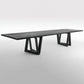 Industrial Pine Wood Table for Restaurant Rectangle Dining Table with Double Pedestal Base Black 94.5"L x 35.4"W x 29.5"H Without Chairs Clearhalo ' dining_table' 'Dining Tables & Seating' 'Dining Tables' 'furn' 'furn_dining_table' 'Furniture' 'furniture_dining_table' 'Kitchen & Dining Furniture' 'kitchen&dining_furn' 'kitchen' 'kitchen_dining_table' 4439390
