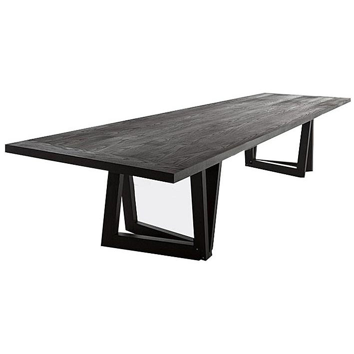 Industrial Pine Wood Table for Restaurant Rectangle Dining Table with Double Pedestal Base Black Without Chairs Clearhalo ' dining_table' 'Dining Tables & Seating' 'Dining Tables' 'furn' 'furn_dining_table' 'Furniture' 'furniture_dining_table' 'Kitchen & Dining Furniture' 'kitchen&dining_furn' 'kitchen' 'kitchen_dining_table' 4439391