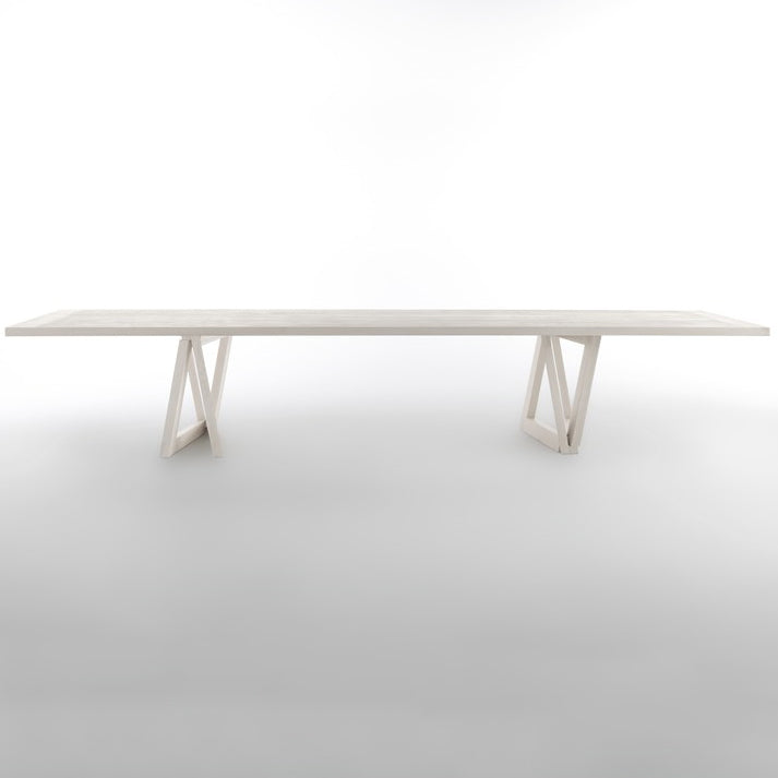 Industrial Pine Wood Table for Restaurant Rectangle Dining Table with Double Pedestal Base White Without Chairs Clearhalo ' dining_table' 'Dining Tables & Seating' 'Dining Tables' 'furn' 'furn_dining_table' 'Furniture' 'furniture_dining_table' 'Kitchen & Dining Furniture' 'kitchen&dining_furn' 'kitchen' 'kitchen_dining_table' 4439392