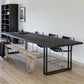 Rectangle Industrial Dining Table Solid Wood Fixed Dinette Table Black 78.7"L x 31.5"W x 29.5"H Without Chairs Clearhalo ' dining_table' 'Dining Tables & Seating' 'Dining Tables' 'furn' 'furn_dining_table' 'Furniture' 'furniture_dining_table' 'Kitchen & Dining Furniture' 'kitchen&dining_furn' 'kitchen' 'kitchen_dining_table' 4439402