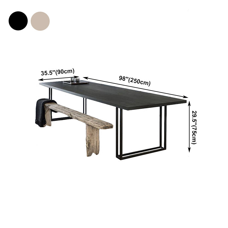 Rectangle Industrial Dining Table Solid Wood Fixed Dinette Table Clearhalo ' dining_table' 'Dining Tables & Seating' 'Dining Tables' 'furn' 'furn_dining_table' 'Furniture' 'furniture_dining_table' 'Kitchen & Dining Furniture' 'kitchen&dining_furn' 'kitchen' 'kitchen_dining_table' 4439414