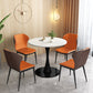 Stone Pedestal Dinning Table Contemporary Style Round Furniture for Indoor White 31.5"L x 31.5"W x 29.5"H Without Chairs Clearhalo ' dining_table' 'Dining Tables & Seating' 'Dining Tables' 'furn' 'furn_dining_table' 'Furniture' 'furniture_dining_table' 'Kitchen & Dining Furniture' 'kitchen&dining_furn' 'kitchen' 'kitchen_dining_table' 4439416