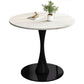 Stone Pedestal Dinning Table Contemporary Style Round Furniture for Indoor White 23.6"L x 23.6"W x 29.5"H Without Chairs Clearhalo ' dining_table' 'Dining Tables & Seating' 'Dining Tables' 'furn' 'furn_dining_table' 'Furniture' 'furniture_dining_table' 'Kitchen & Dining Furniture' 'kitchen&dining_furn' 'kitchen' 'kitchen_dining_table' 4439420