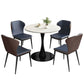 Stone Pedestal Dinning Table Contemporary Style Round Furniture for Indoor Clearhalo ' dining_table' 'Dining Tables & Seating' 'Dining Tables' 'furn' 'furn_dining_table' 'Furniture' 'furniture_dining_table' 'Kitchen & Dining Furniture' 'kitchen&dining_furn' 'kitchen' 'kitchen_dining_table' 4439423