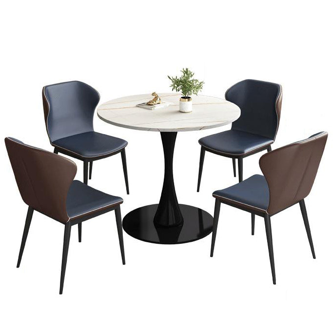 Stone Pedestal Dinning Table Contemporary Style Round Furniture for Indoor Clearhalo ' dining_table' 'Dining Tables & Seating' 'Dining Tables' 'furn' 'furn_dining_table' 'Furniture' 'furniture_dining_table' 'Kitchen & Dining Furniture' 'kitchen&dining_furn' 'kitchen' 'kitchen_dining_table' 4439423