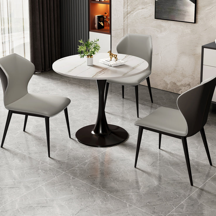 Stone Pedestal Dinning Table Contemporary Style Round Furniture for Indoor Clearhalo ' dining_table' 'Dining Tables & Seating' 'Dining Tables' 'furn' 'furn_dining_table' 'Furniture' 'furniture_dining_table' 'Kitchen & Dining Furniture' 'kitchen&dining_furn' 'kitchen' 'kitchen_dining_table' 4439427