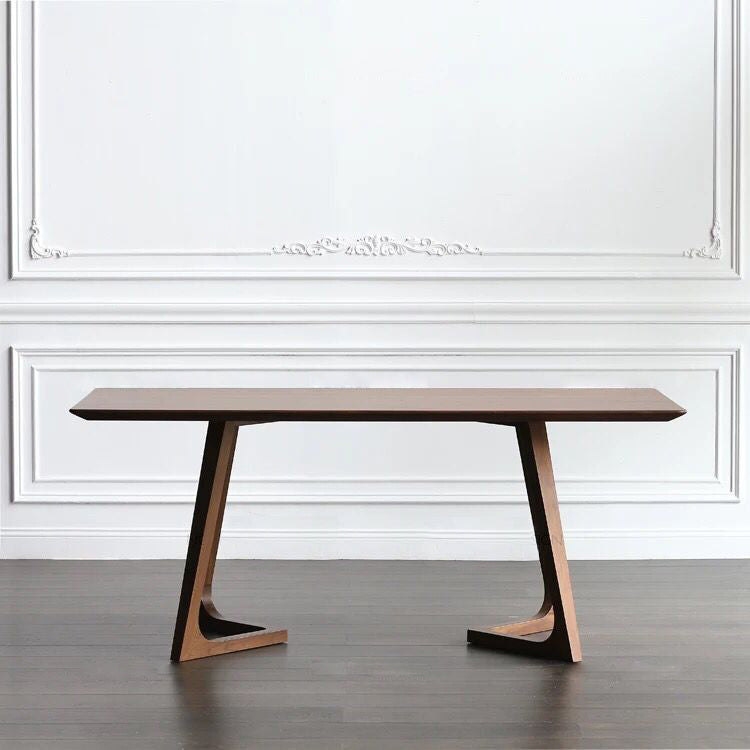 Rectangle Wood Dining Table Solid Wood Table Modern with Double Pedestal Base 70.9"L x 31.5"W x 29.5"H Without Chairs Clearhalo ' dining_table' 'Dining Tables & Seating' 'Dining Tables' 'furn' 'furn_dining_table' 'Furniture' 'furniture_dining_table' 'Kitchen & Dining Furniture' 'kitchen&dining_furn' 'kitchen' 'kitchen_dining_table' 4439432