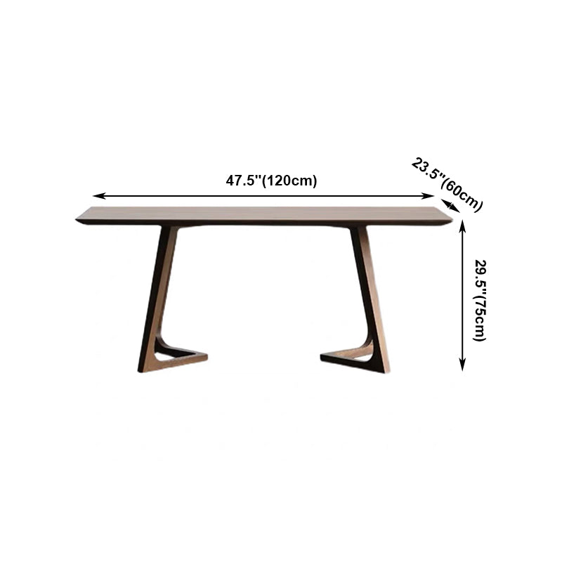 Rectangle Wood Dining Table Solid Wood Table Modern with Double Pedestal Base Clearhalo ' dining_table' 'Dining Tables & Seating' 'Dining Tables' 'furn' 'furn_dining_table' 'Furniture' 'furniture_dining_table' 'Kitchen & Dining Furniture' 'kitchen&dining_furn' 'kitchen' 'kitchen_dining_table' 4439437